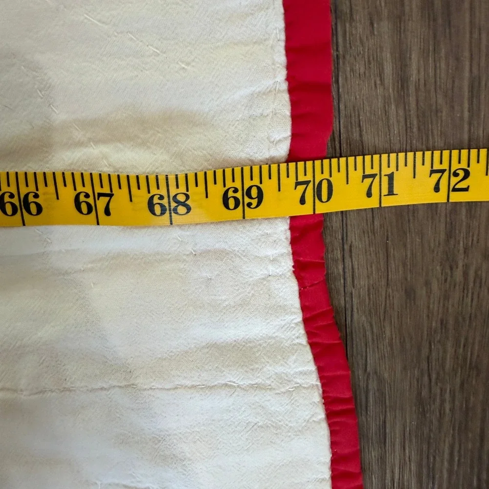 Quilt Sunbonnet Sue Applique Vintage 1972 Handmade 50.5x70  Folk Art Red White
